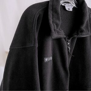 Columbia Thick Plush 1/4 Zip Black Fleece Pullover Size XL